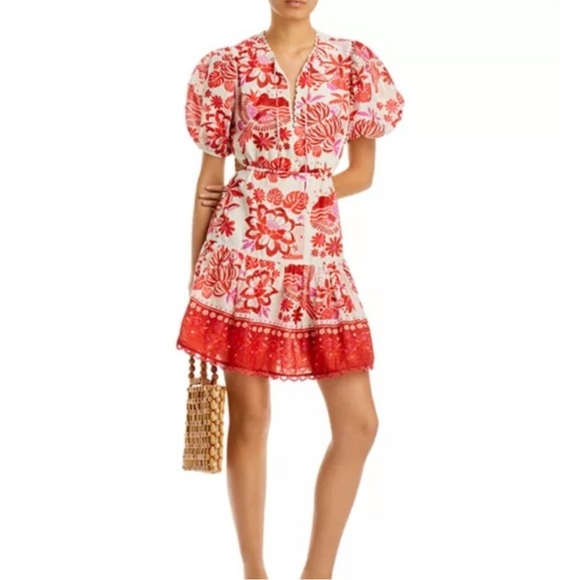 FARM Rio Dresses & Skirts - FARM Rio Red and White Floral Mini Dress